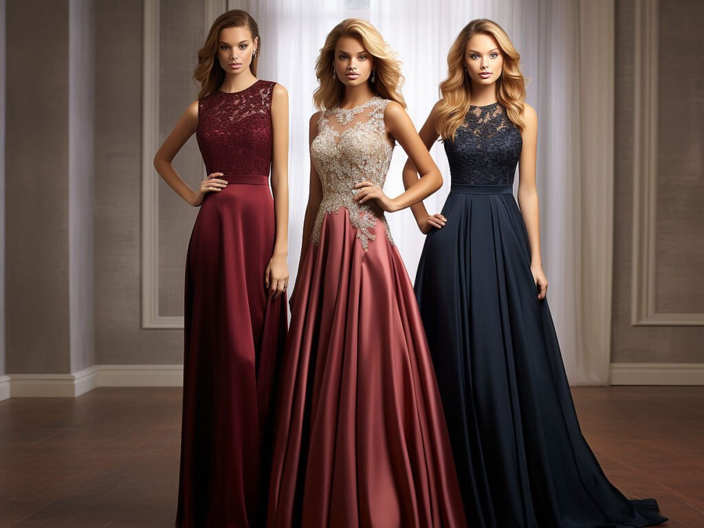 The image displays a selection of popular formal dresses, showcasing various styles, colors, and designs.