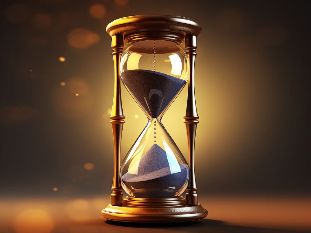 The image features a clock or hourglass symbol, representing the concept of estimating the duration or time required for a particular task or activity.