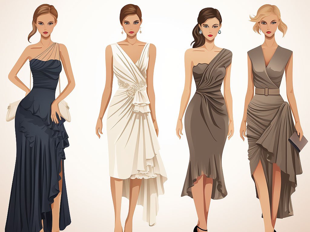The image illustrates common pitfalls to avoid when selecting formal dresses
