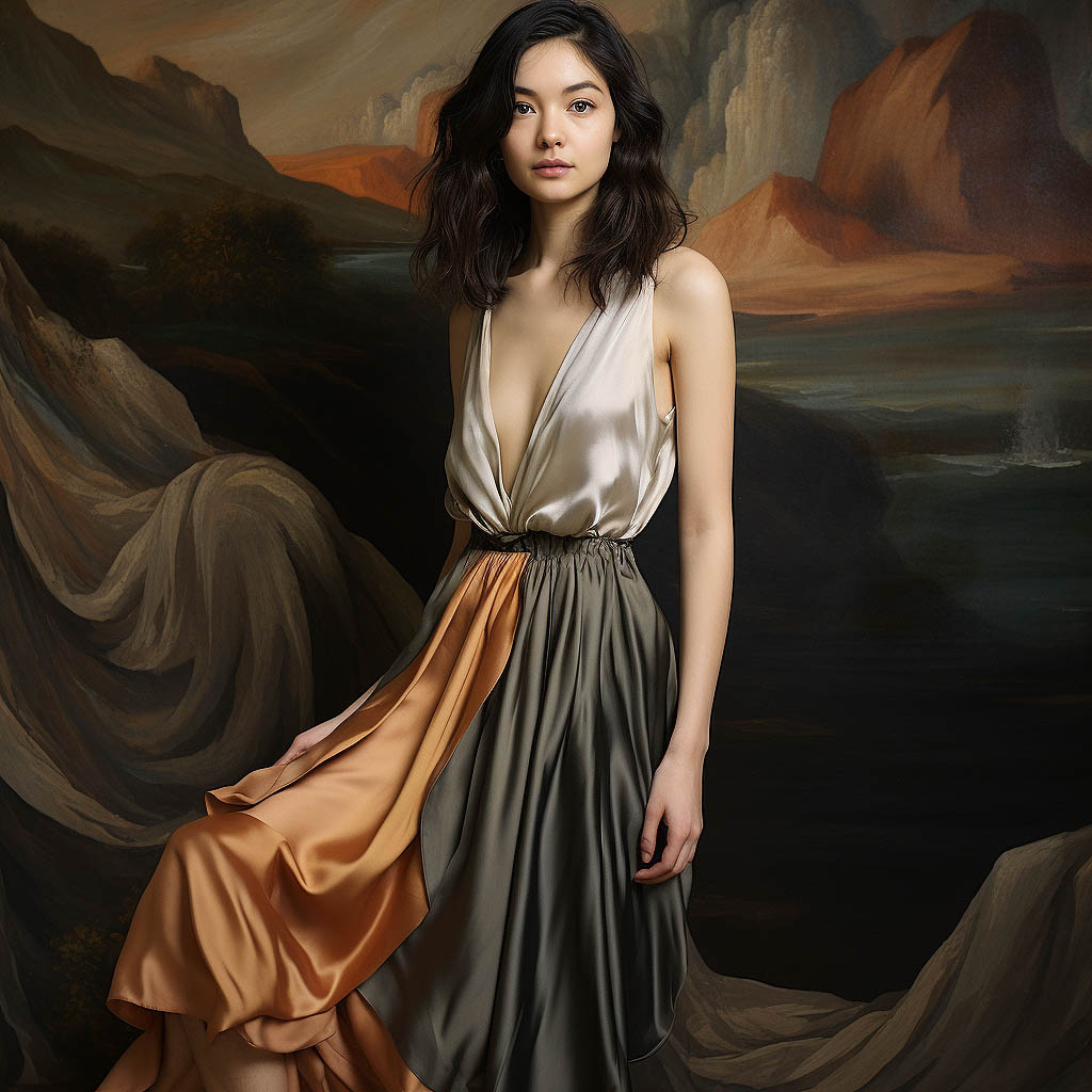 A woman wears a slip dress made of Silk fabric