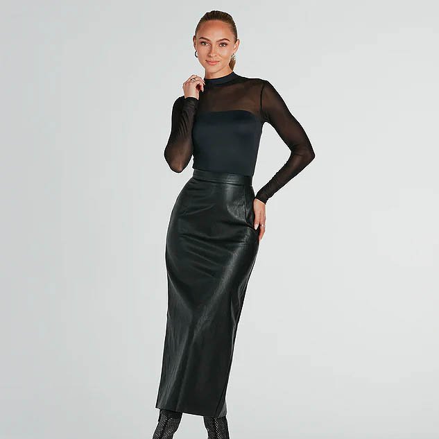 Be The Moment Faux Leather High-Rise Maxi Skirt