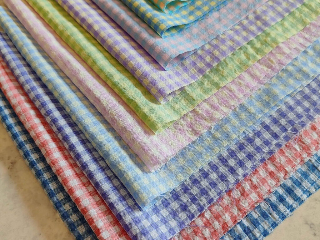 Plaid fabric application fabric color card