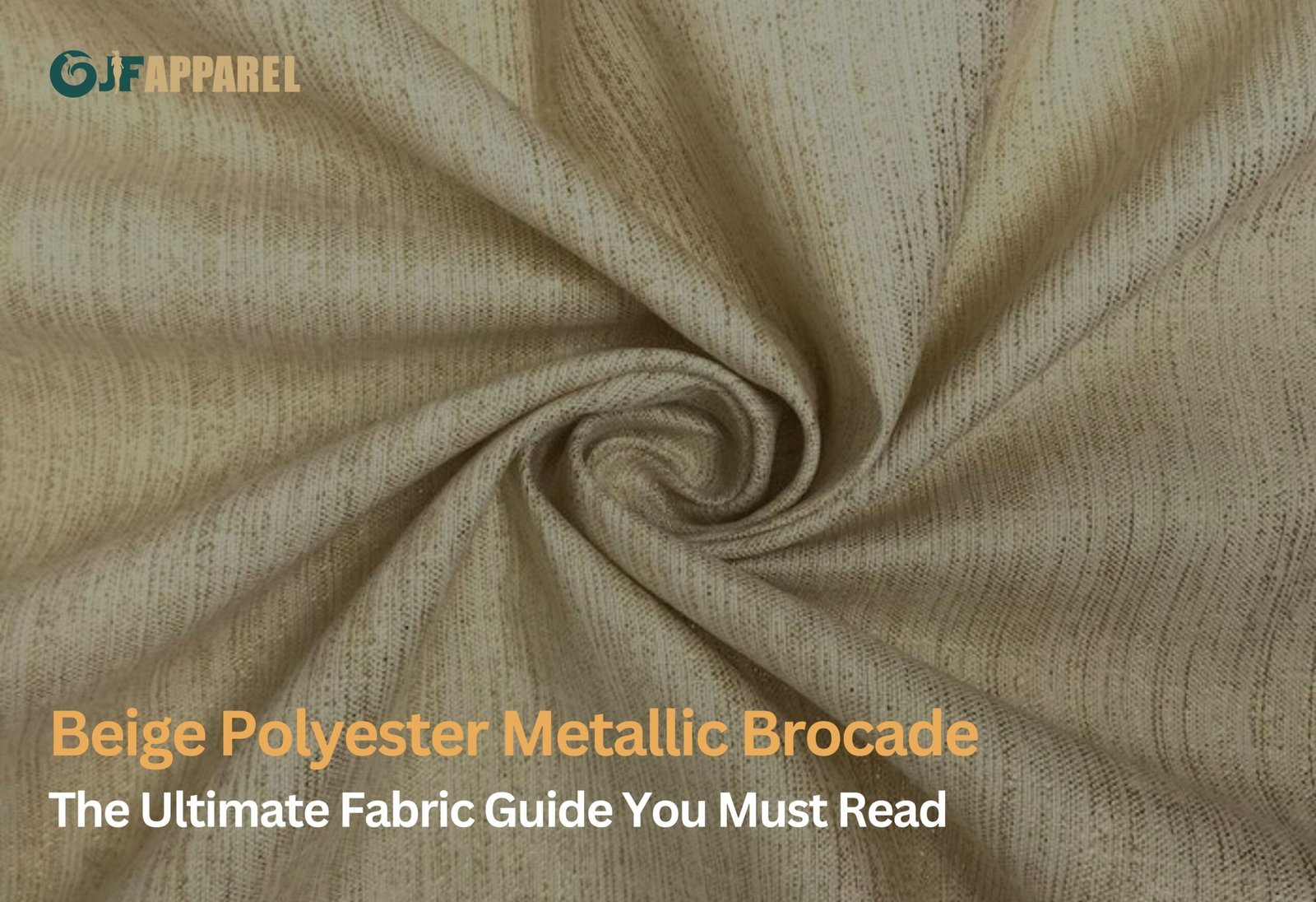 Beige Polyester Metallic Brocade