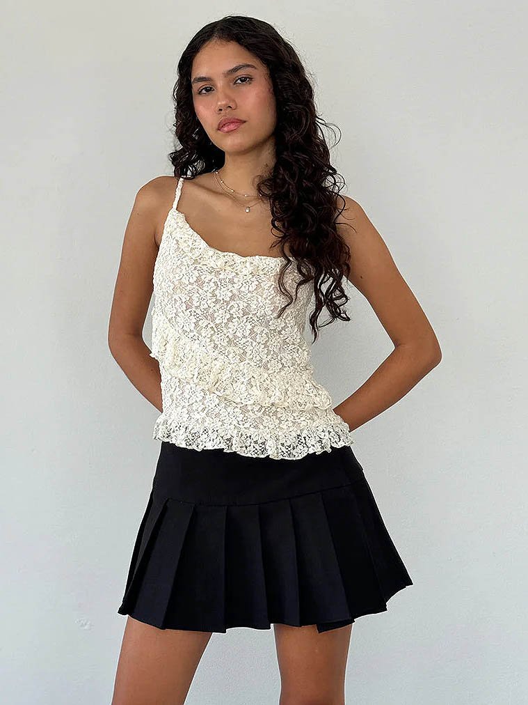 Cami Top In Lace Ivory