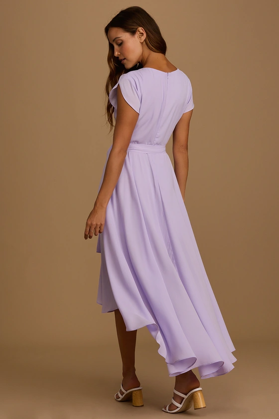 French Countryside Lavender High-Low Dress back