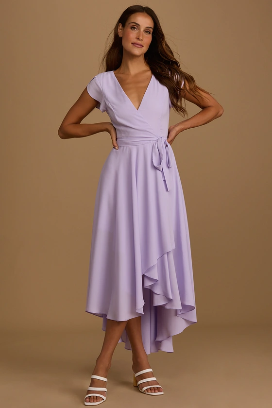 French Countryside Lavender High-Low Dress front