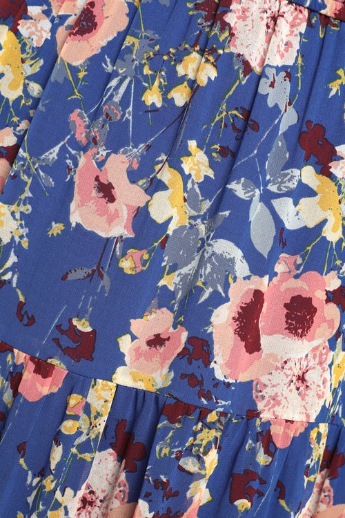 In My Dreams Blue Floral Print Midi Dress details