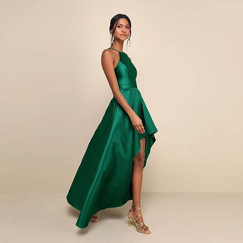 Broadway Show Emerald GreenHigh-Low Gown