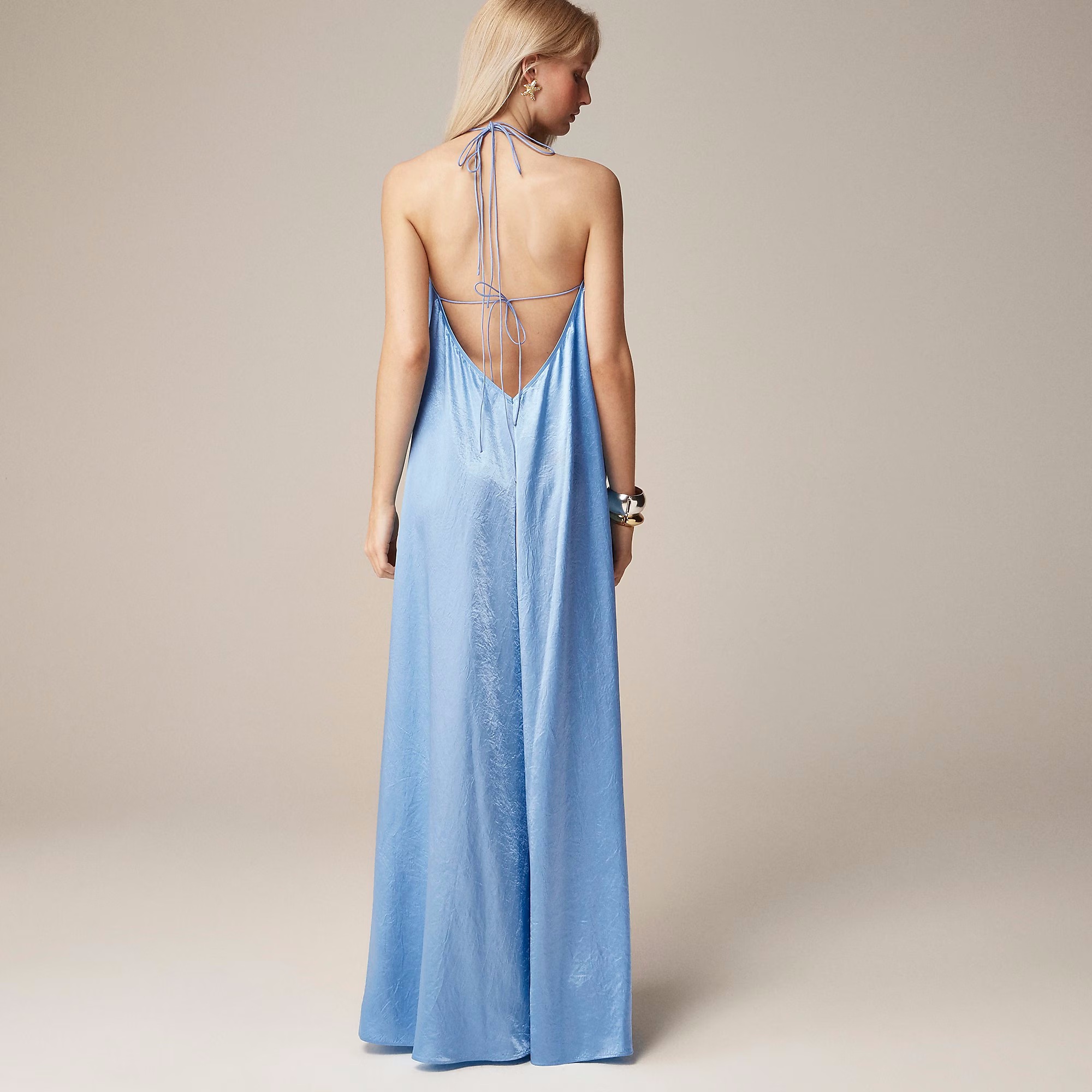 Textured Satin Slip Dress back