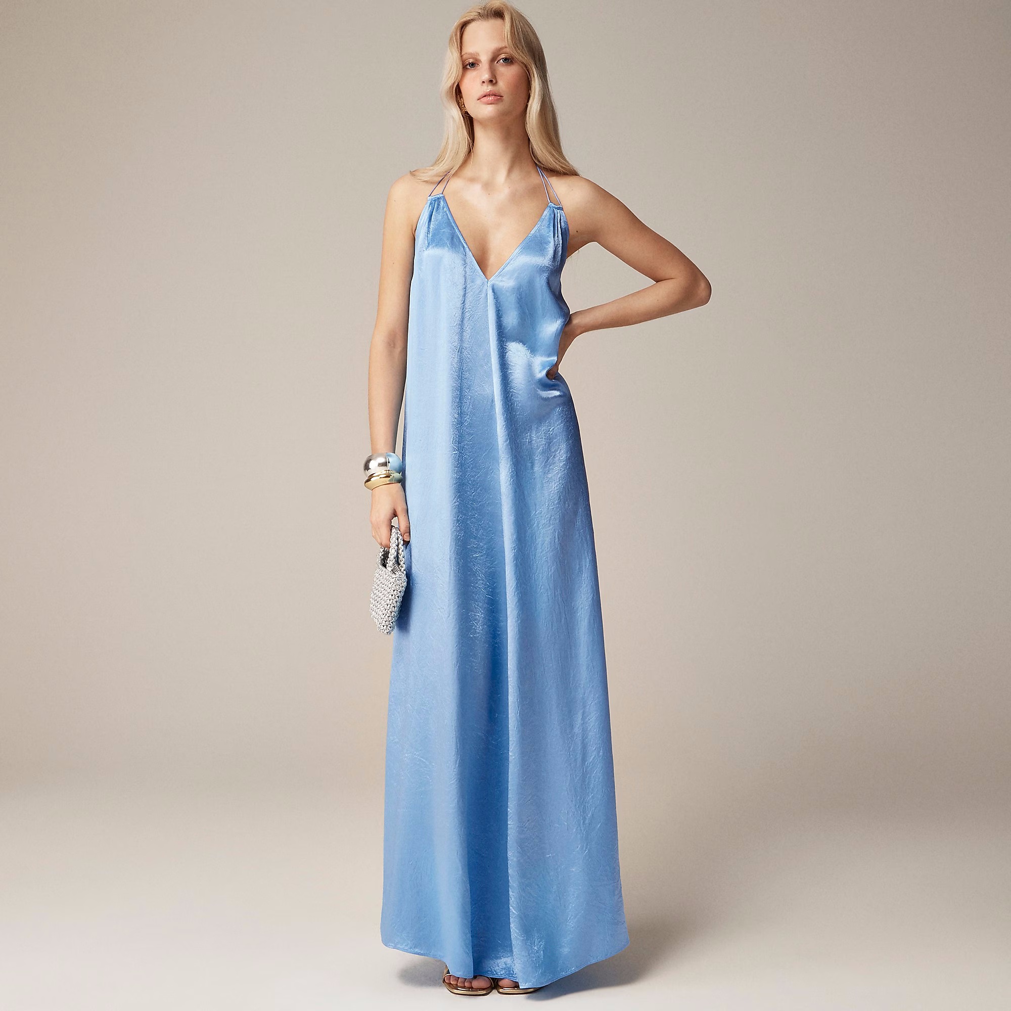 Textured Satin Slip Dress front