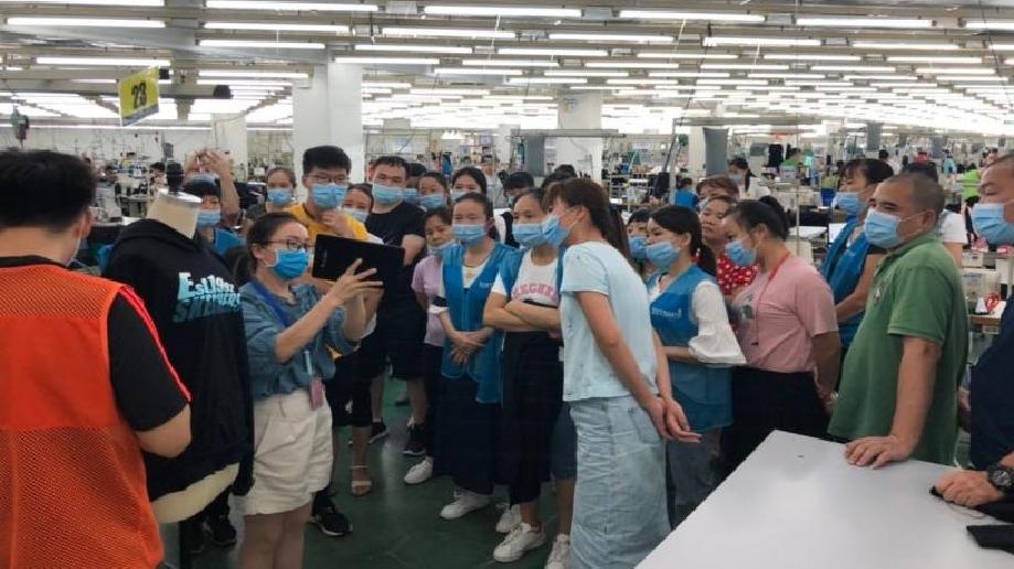 Chinese clothing factory workshop