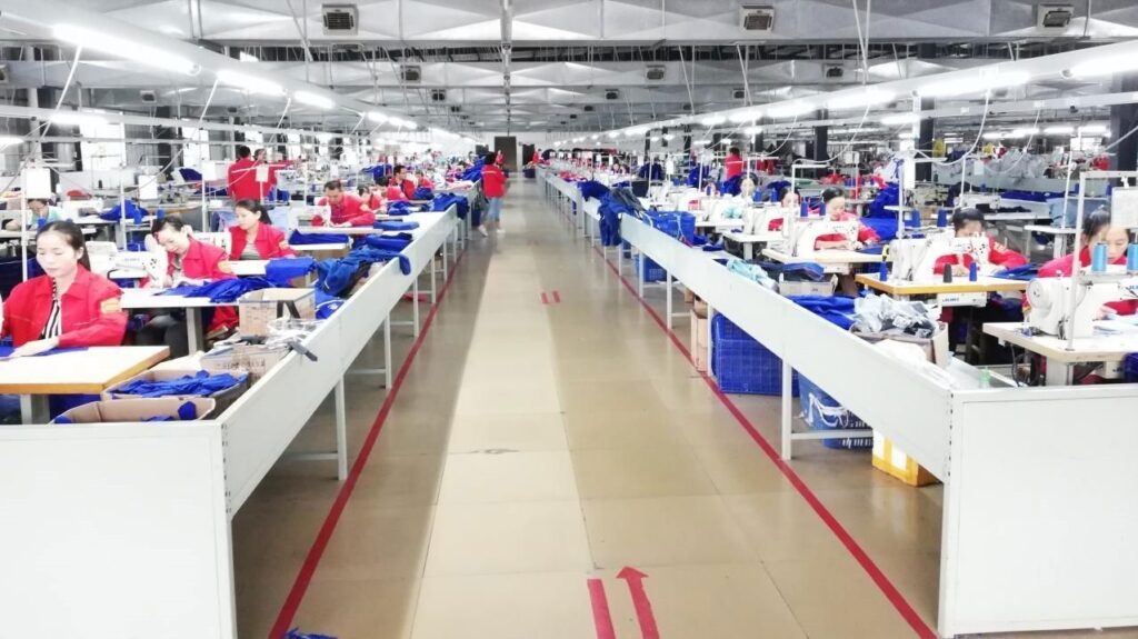 Chinese clothing factory workshop