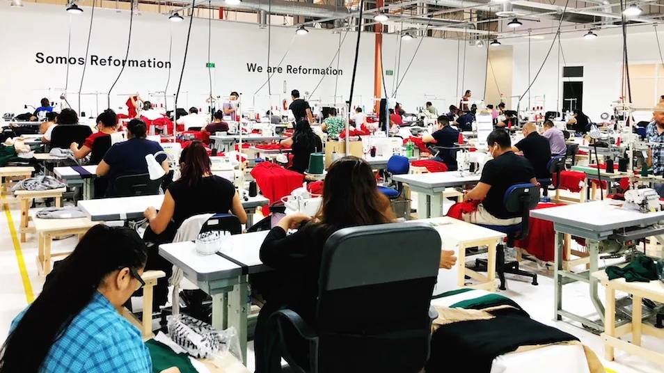 American clothing factory workshop