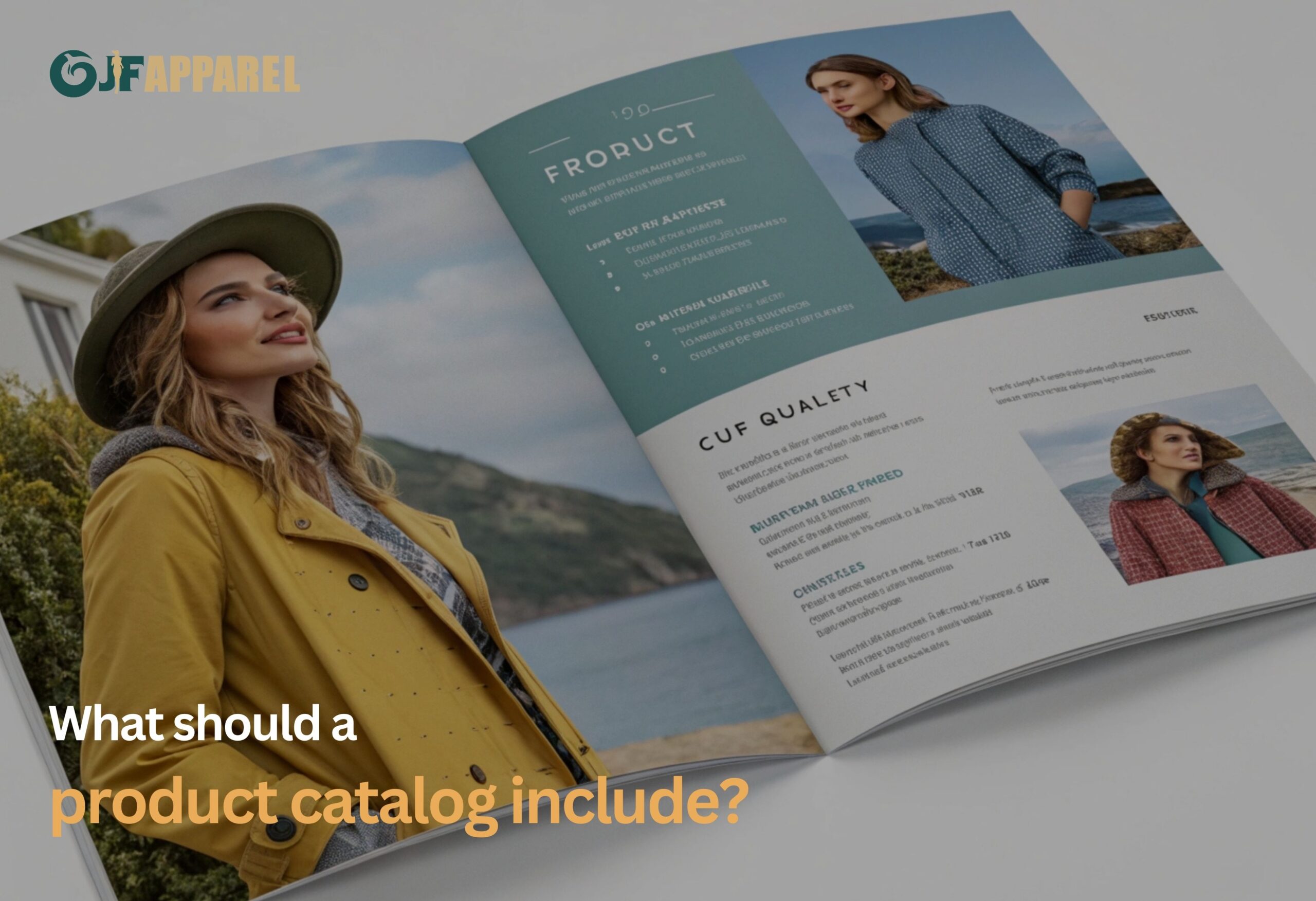 Stylish catalog, vibrant layouts, product details, models, outdoor photography.