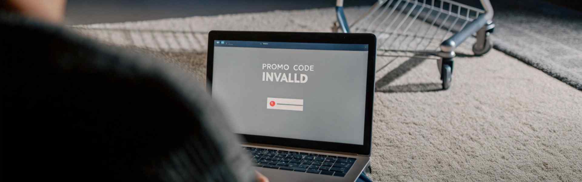 Online shopper frustrated by an invalid promo code.