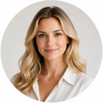 Professional circular headshot of Emma Williams, Founder of a UK womenswear fashion brand.